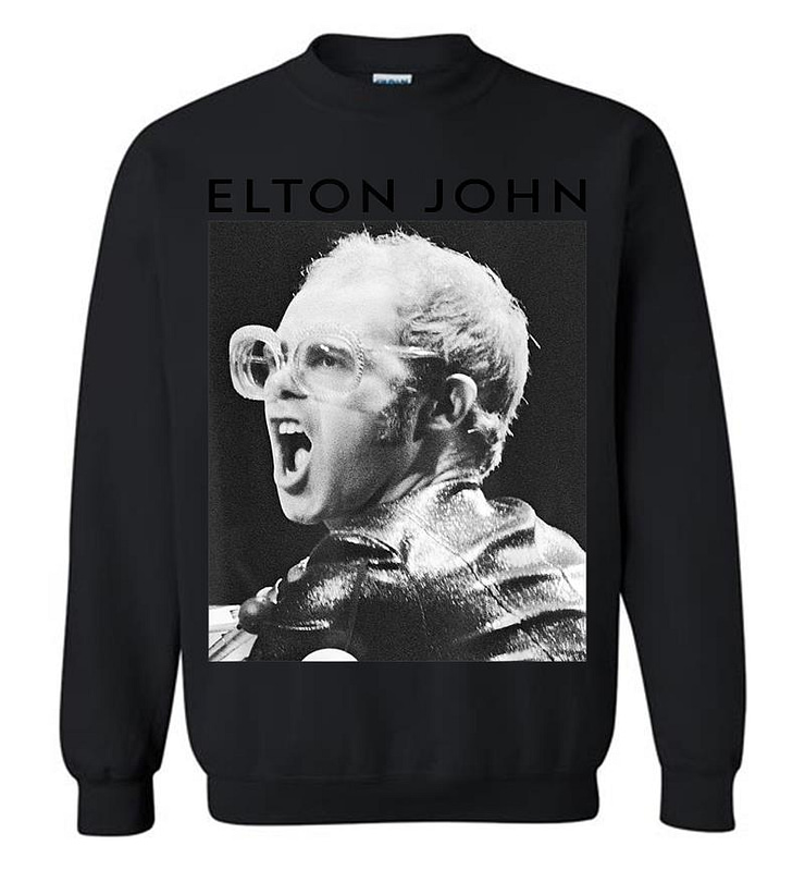 Elton John Official Black & White Photo Sweatshirt