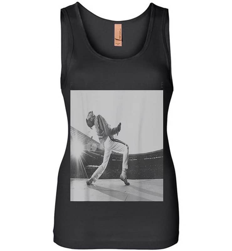 Freddie Mercury Official Howl Stage Icon B&w Photo Womens Jersey Tank Top