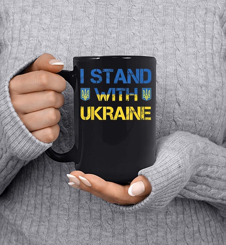 I Stand With Ukraine Ukrainian Flag Supporting Ukraine Mug
