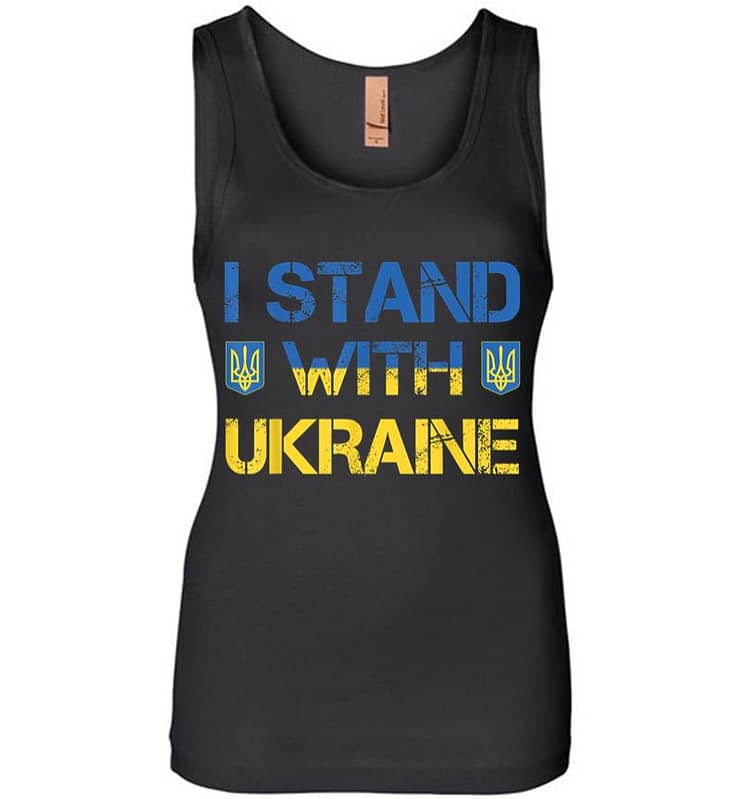 I Stand With Ukraine Ukrainian Flag Supporting Ukraine Women Jersey Tank Top