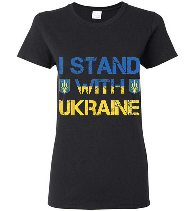 I Stand With Ukraine Ukrainian Flag Supporting Ukraine Women T-shirt