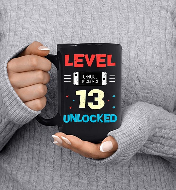 Level 13 Unlocked Official Nager 13th Birthday Gamer Mug