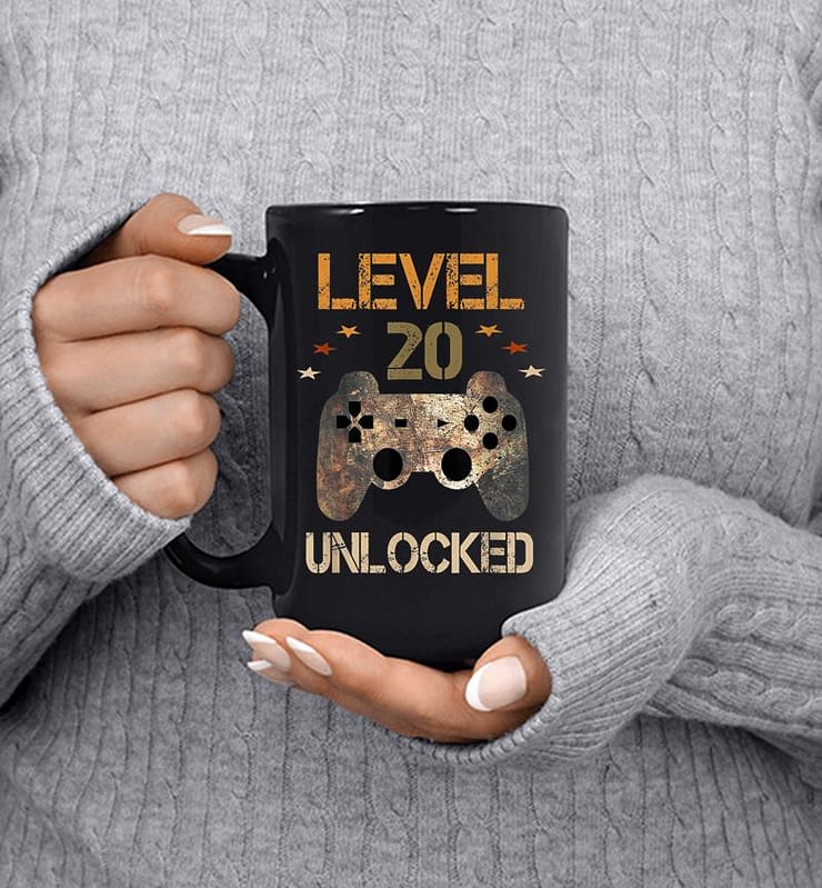 Level 20 Unlocked Official Youth 20th Birthday Gamer Mug