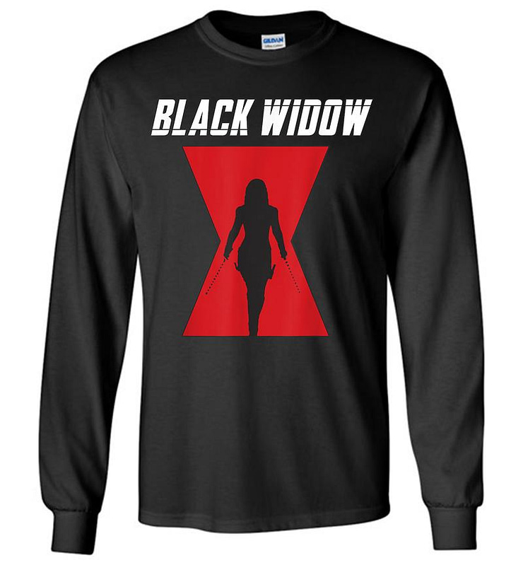 Marvel Black Widow Logo Silhouette Long Sleeve T-shirt