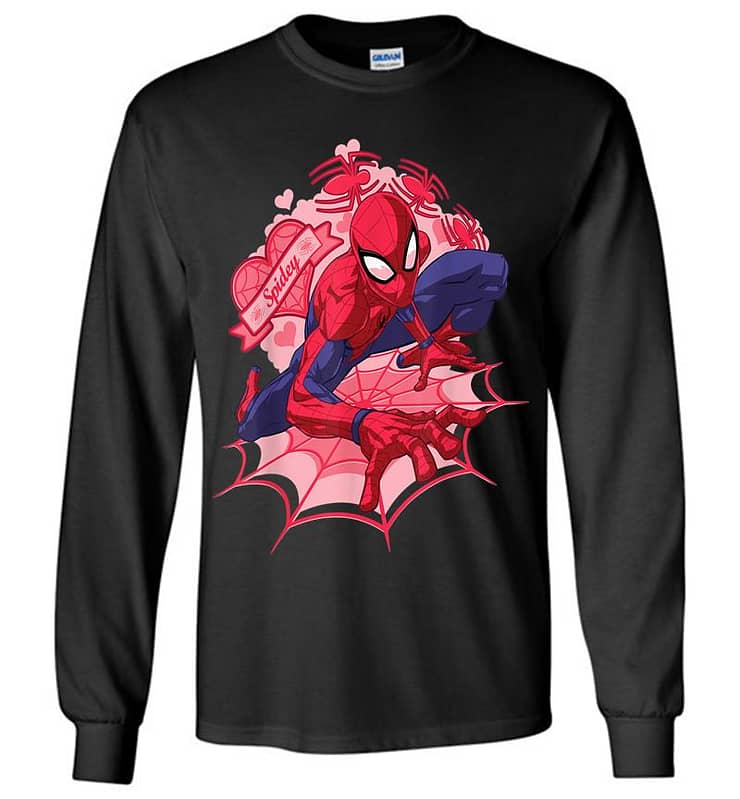 Marvel Spider-man Hearts Valentine's Day Long Sleeve T-shirt