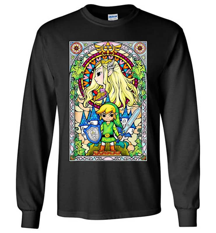 Nintendo Zelda Link The Princess Stained Glass Long Sleeve T-shirt