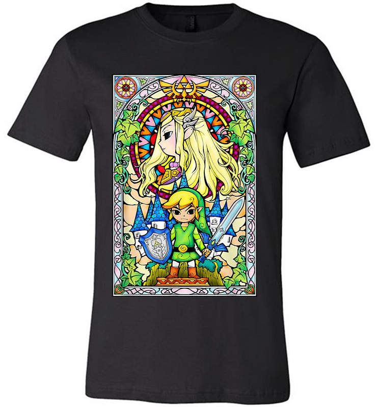 Nintendo Zelda Link The Princess Stained Glass Premium T-shirt