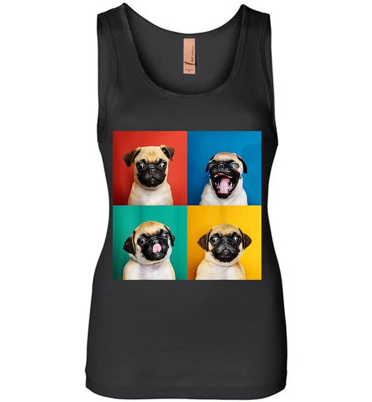 Pug Puppy Portrait Photos Carlino For Dog Lovers Women Jersey Tank Top