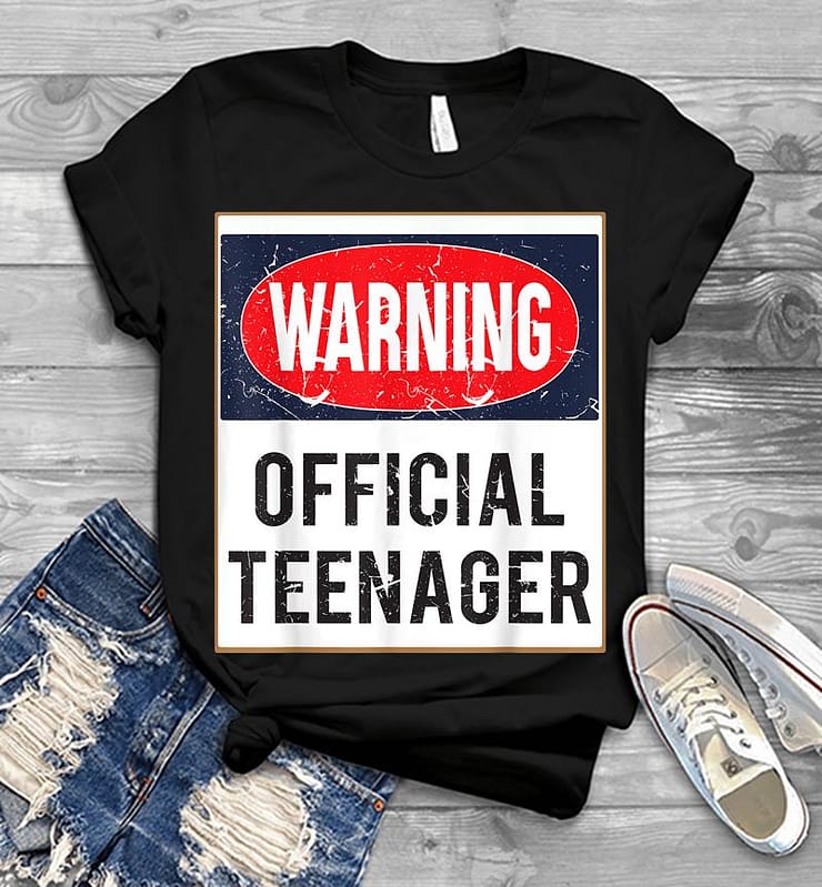 Retro Official Nager 13th Birthday Funny Warning Mens T-shirt