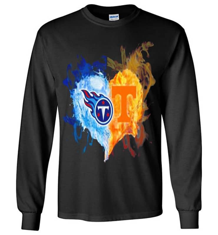Tennessee Titans Love Tennessee Volunteers Football Long Sleeve T-shirt