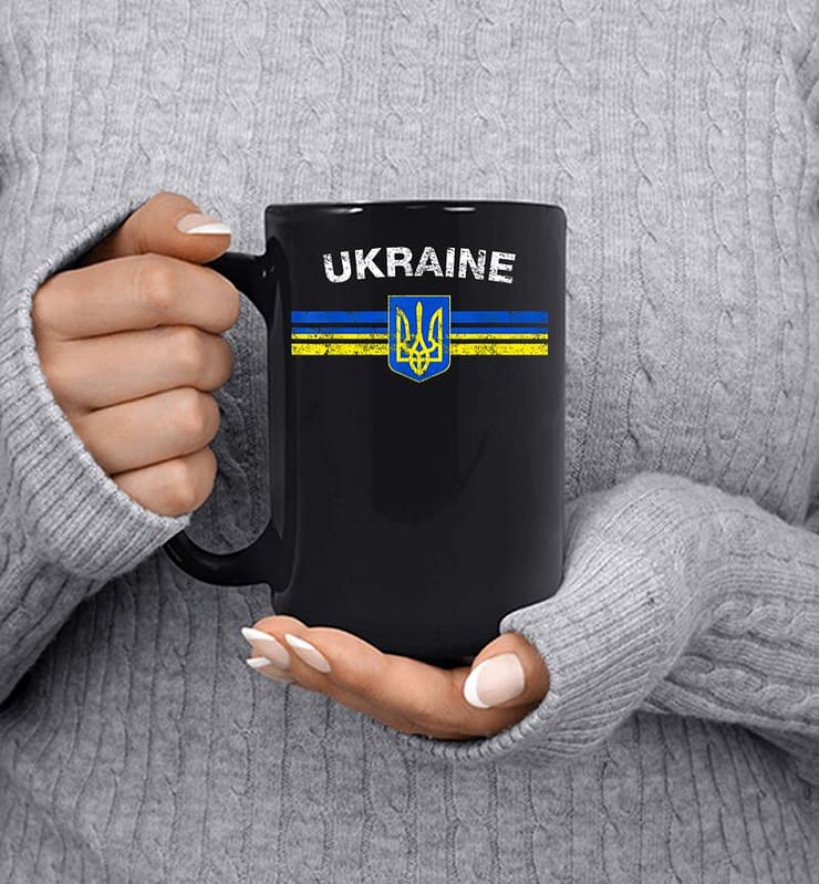 Ukraine Flag Emblem Lovers Always Stay Strong Retro Design Mug