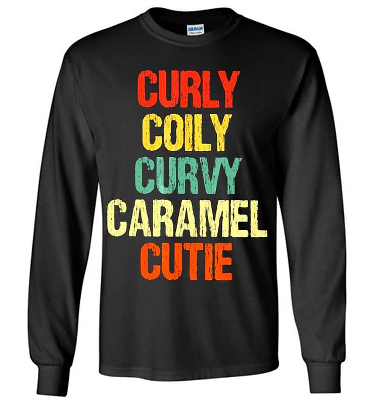 Vintage Curly Coily Curly Caramel Cutie Long Sleeve T-shirt