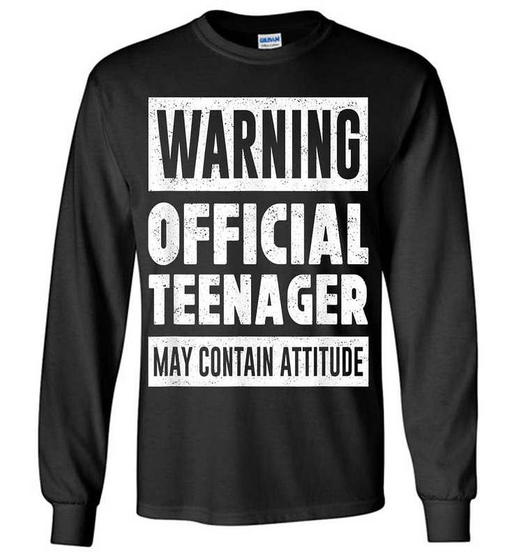 Warning Official Nager May Contain Attitude Funny 13th Long Sleeve T-shirt