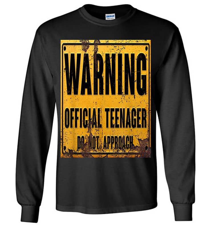 Warning Official Nager Sign Funny 13th Birthday Long Sleeve T-shirt