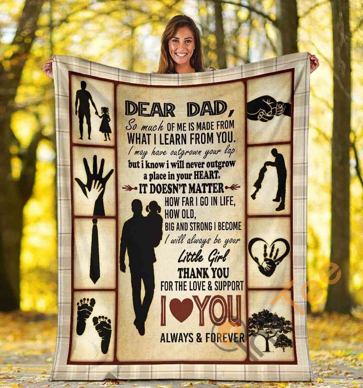 Dear Dad I Love You Always And Forever Dad And Daughter Ultra Soft Cozy Plush Fleece Blanket