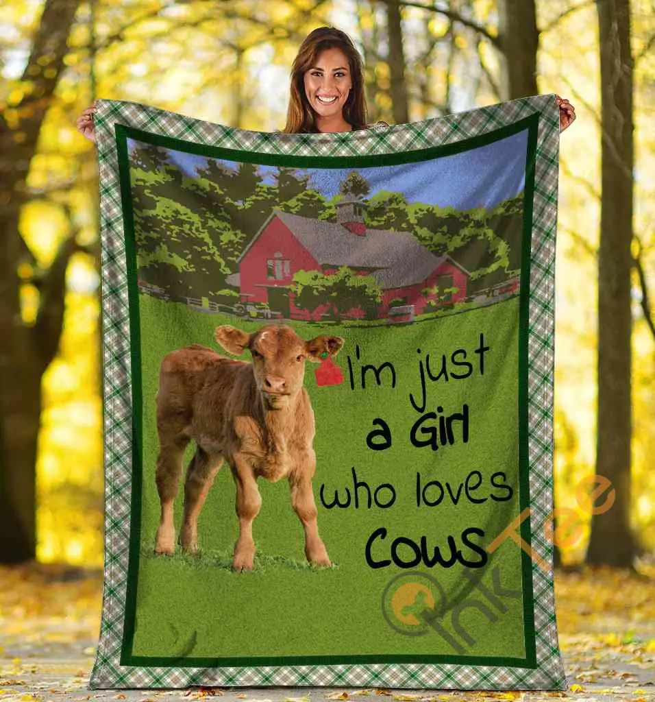Farming I'm Just A Girl Who Loves Cows Cow Lover Ultra Soft Cozy Plush Fleece Blanket