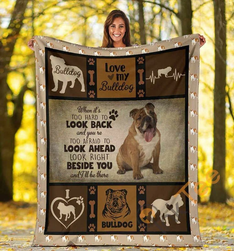 When It's Too Hard To Look Back English Bulldog Dog Ultra Soft Cozy Plush Fleece Blanket