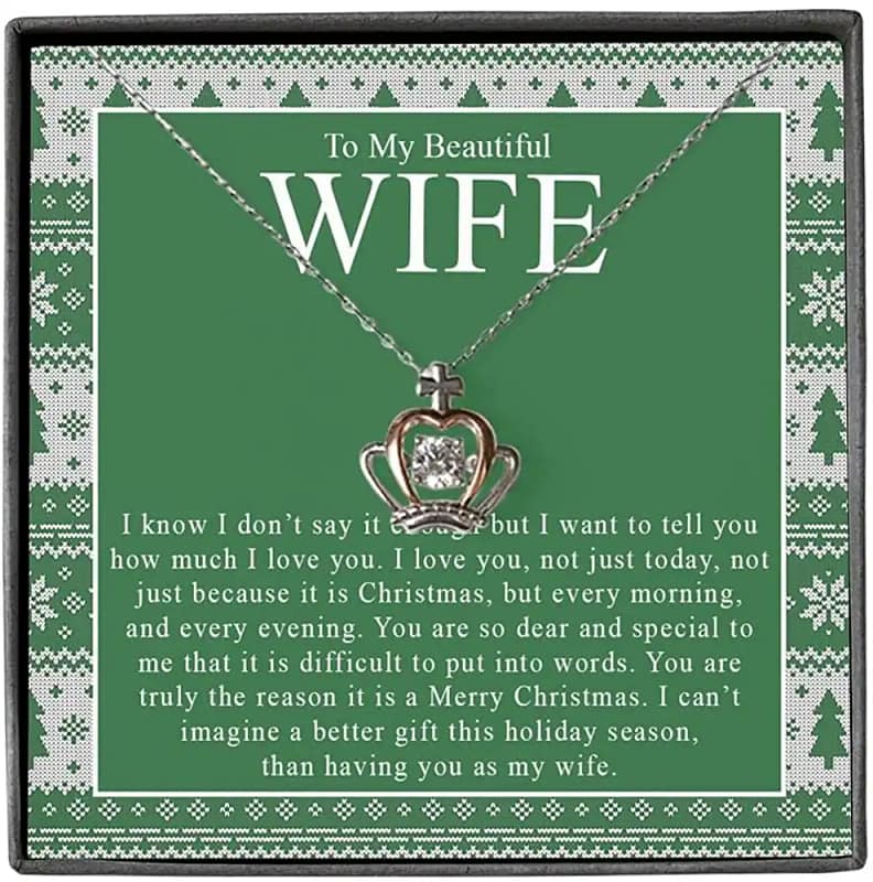 Necklace Jewelry For Women To My Beautiful Wife Crown Pendant Personalized Gifts