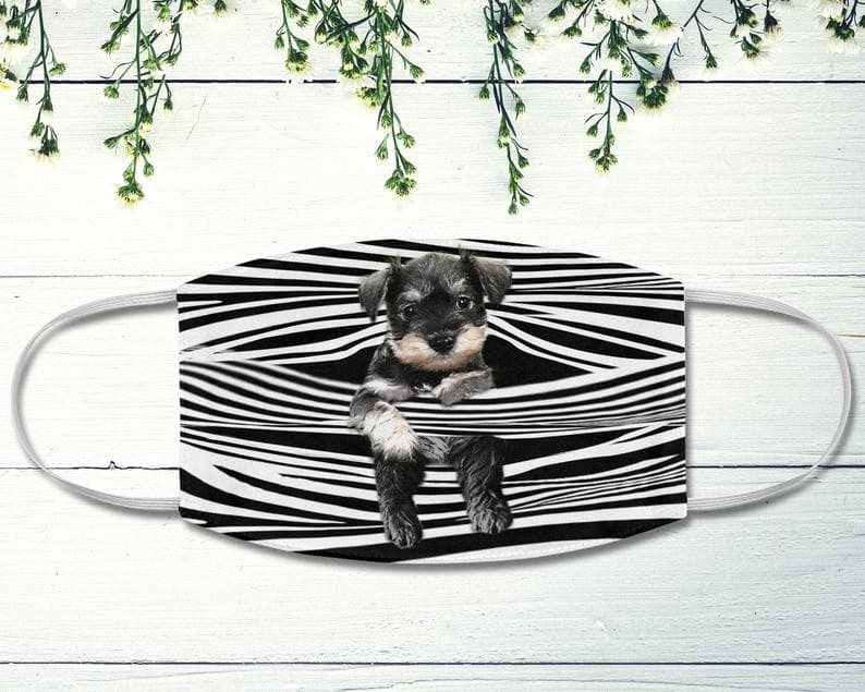 Miniature Schnauzer Puppy Dog Lover Mom Owner Face Mask