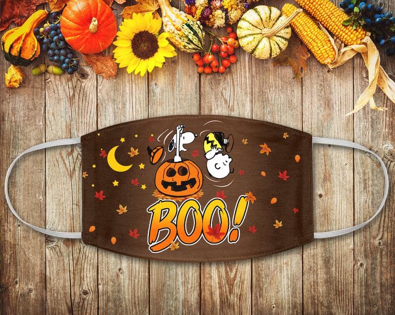 Snoopy Boo Charlie Halloween Peanuts Fan Thanksgivings Sheet Face Mask