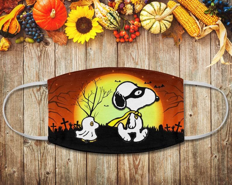 Snoopy Woodstock Halloween Lovers Peanuts Gang Pilot Ghost Face Mask