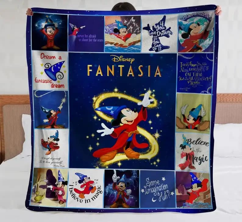Sorcerer Mickey Fantasia Bedding Decor Sofa Fleece Blanket