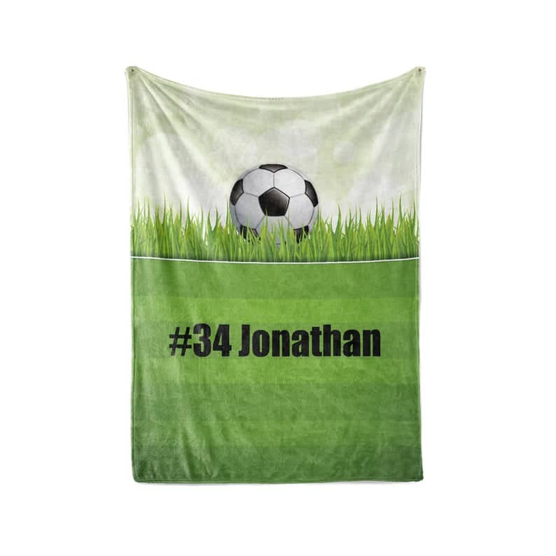 Kids Soccer Team Personalized Custom Fleece And Sherpa Blankets With Your Child's Name Fleece Blanket