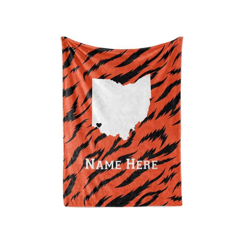 State Pride Series Cincinnati Ohio - Personalized Custom Fleece Or Sherpa Blankets With Your Family Name Fleece Blanket