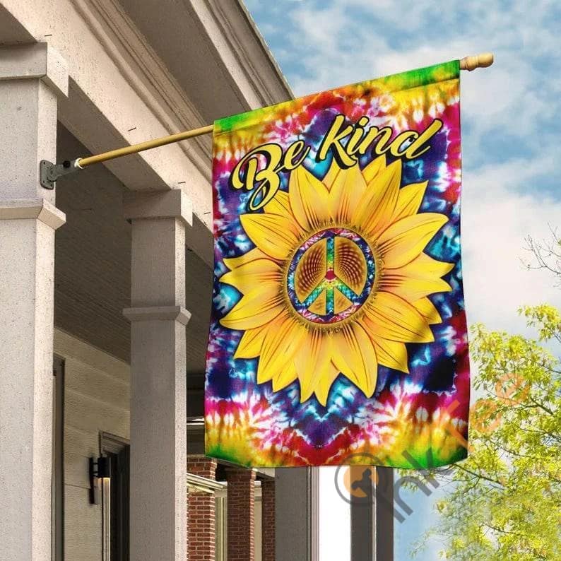 Hippie Sunflower Peace Be Kind Sku 0232 House Flag