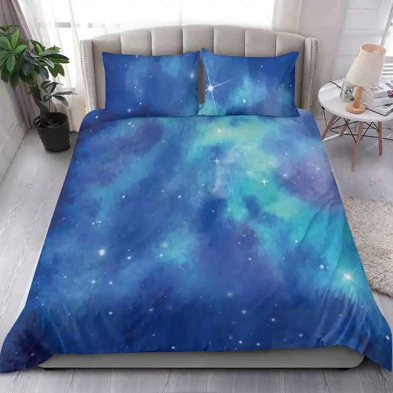 Gorgeous Blue Sky Fantasy Night Galaxy Design Quilt Bedding Sets