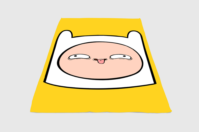 Finn Face Adventure Time Fleece Blanket