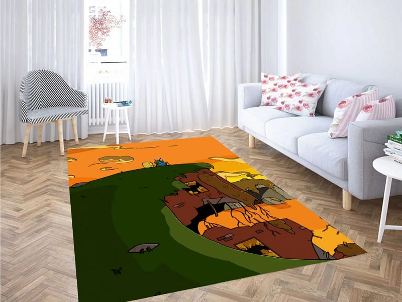 Sunset Finn And Jack Adventure Time Carpet Rug