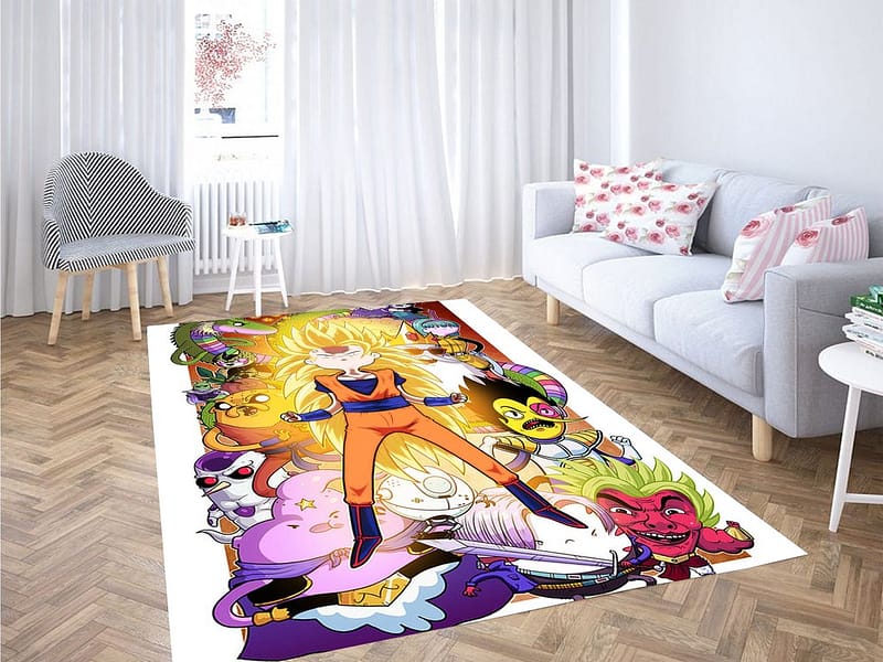 Dragon Ball Adventure Time Living Room Modern Carpet Rug