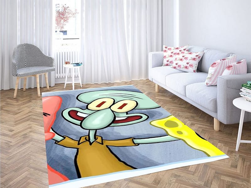 Wallpaper - Spongebob Bersama Patrick Dan Squidward Living Room Modern Carpet Rug