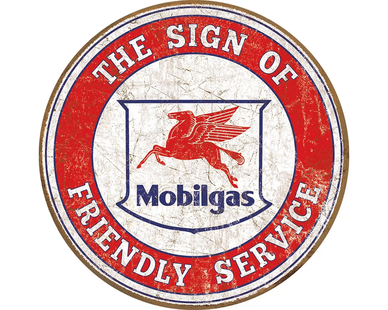 Mobil Gas - Friendly Service Vintage Style Wall Decor Metal Sign