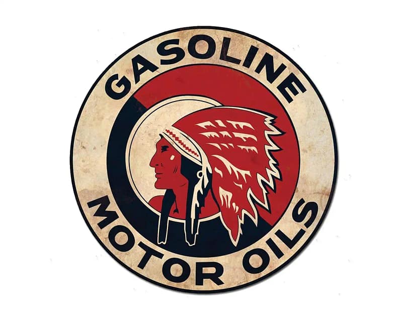 Vintage Indian Motor Oil Gas Oil Round Decor Door Metal Sign