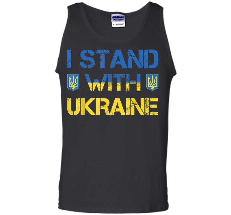 I Stand With Ukraine Ukrainian Flag Supporting Ukraine Men Tank Top