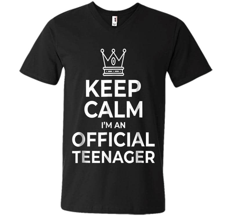 Keep Calm Birthday Official Nager 13th Funny Boy V-neck T-shirt