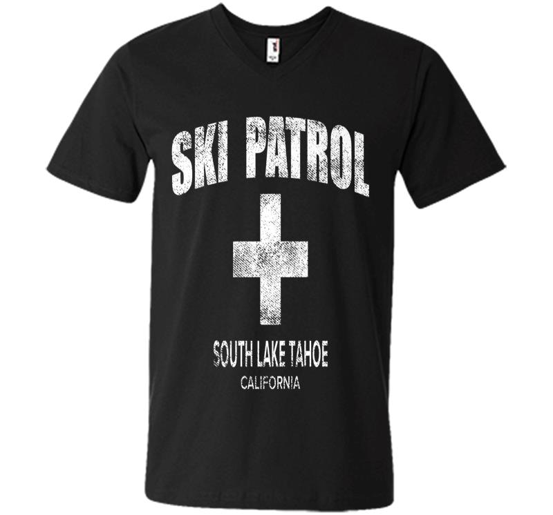 Official South Lake Tahoe California Vintage Style Ski Patro Premium V-neck T-shirt