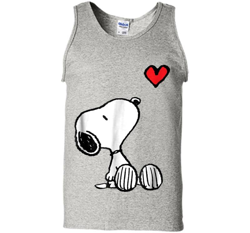 Peanuts Heart Sitting Snoopy Mens Tank Top