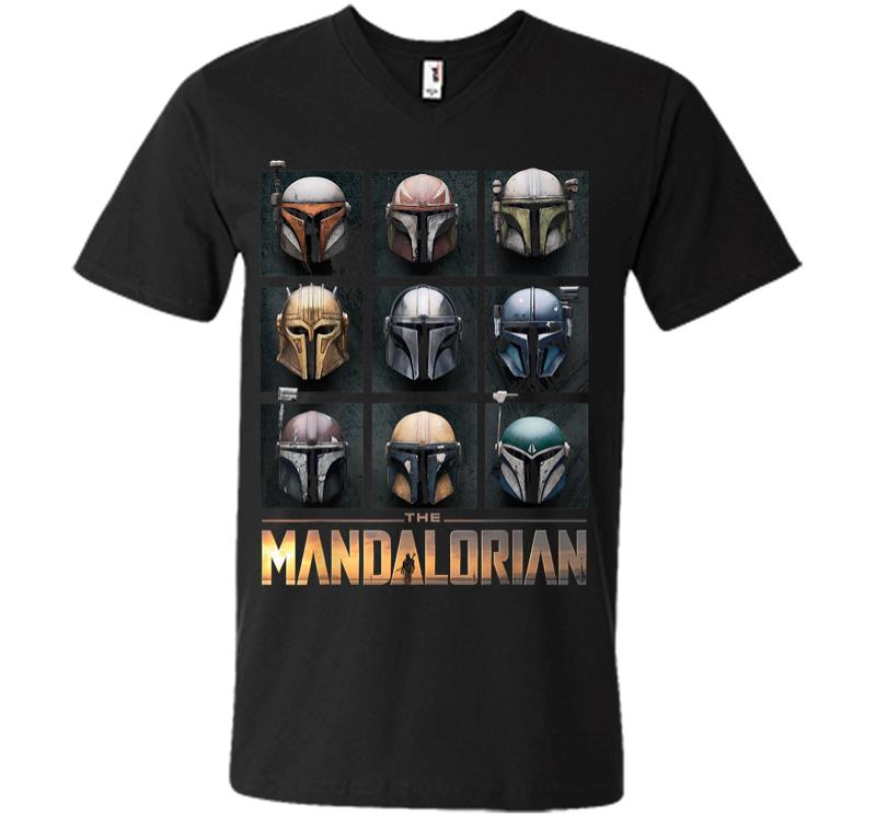 Star Wars The Mandalorian Helmet Box Up V-neck T-shirt