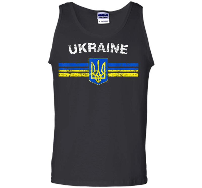 Ukraine Flag Emblem Lovers Always Stay Strong Retro Design Men Tank Top