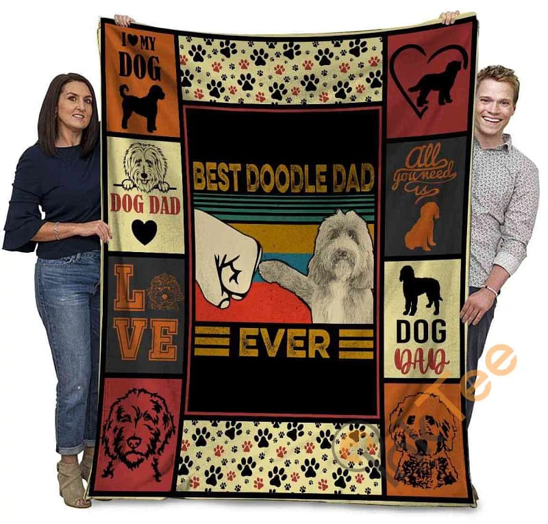 Best Goldendoodle Dad Ever Goldendoodle Dog Paw Bump Fit Ultra Soft Cozy Plush Fleece Blanket