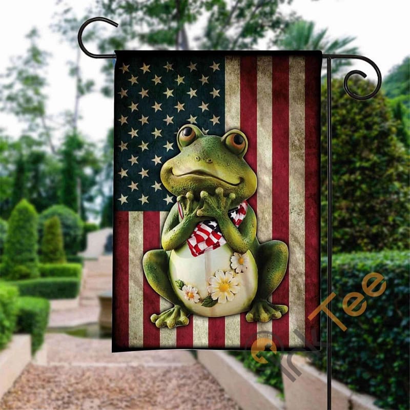 Custom 4th Of July Frog American Garden Flag