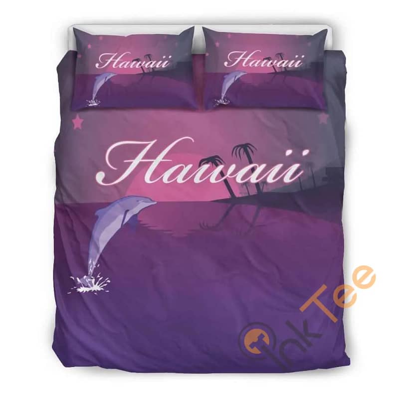 Custom Hawaii Dolphin Violet Quilt Bedding Sets