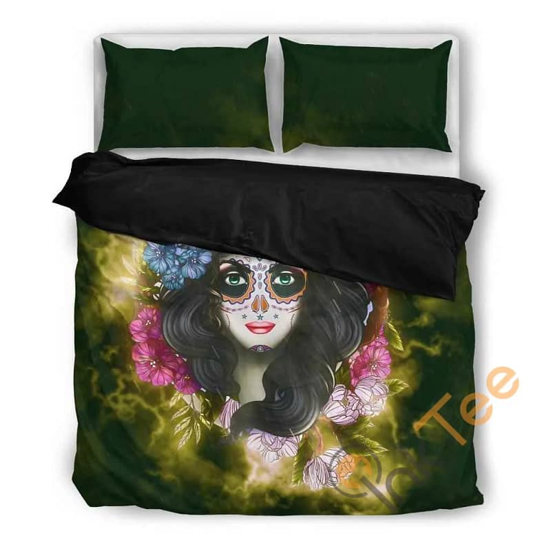 Custom Sugar Skull Girl Quilt Bedding Sets