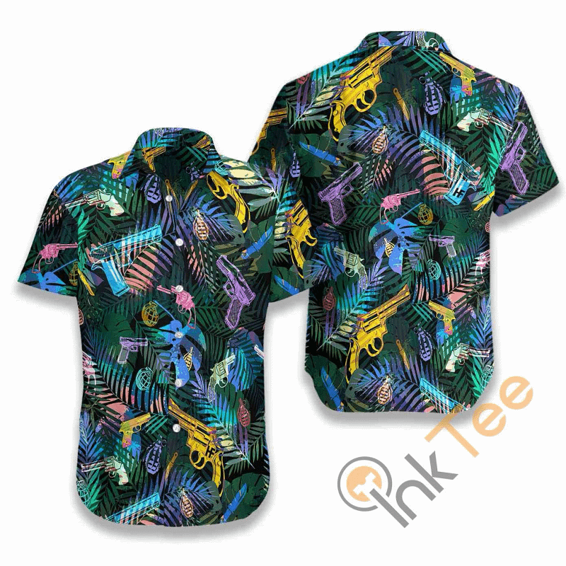 Tropical Gun Lover Pattern Hawaiian shirts