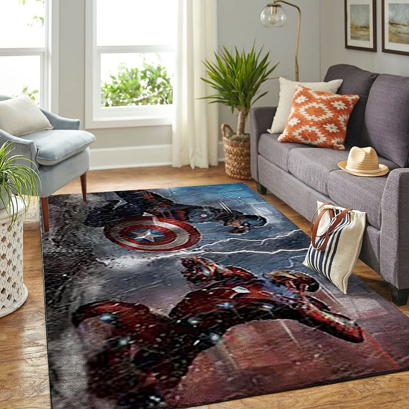 Amazon Captain America And Ironman Living Room Area No6509 Rug