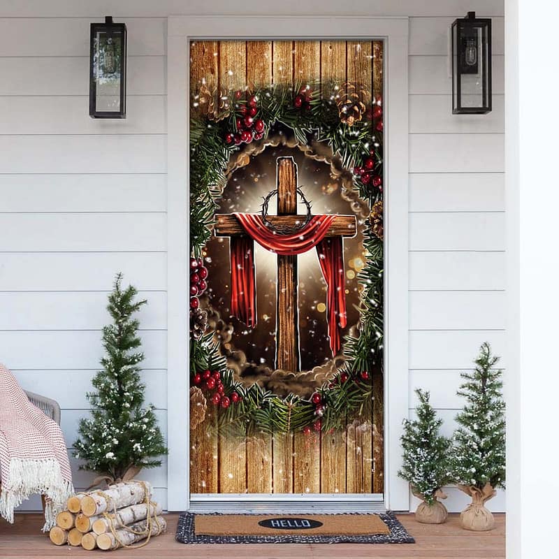 Jesus Christian Cross Door Cover