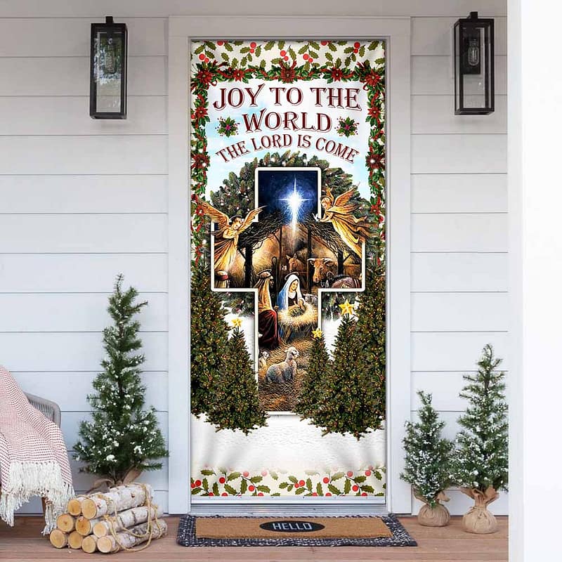 Jesus Christian Joy To The World The Lord Is Come Door Cover